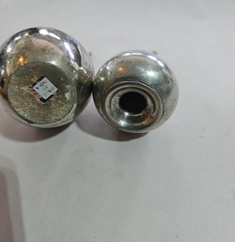 Silver Tone Apple & Pear Salt and Pepper Shakers